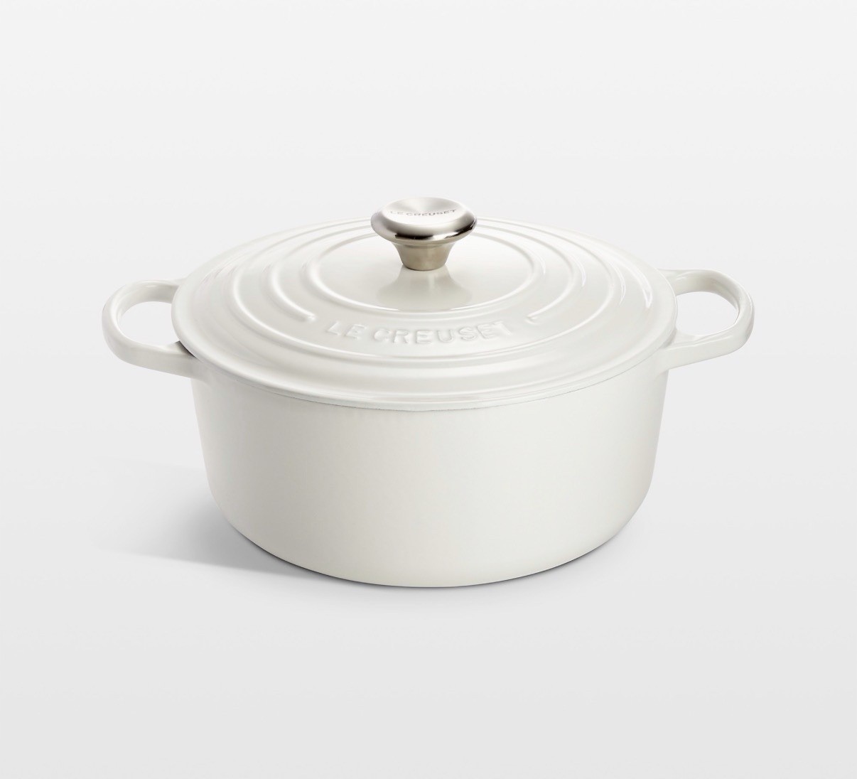 Signature Enameled Cast Iron Round Dutch Oven, 5.5 Qt. In White, Le Creuset
