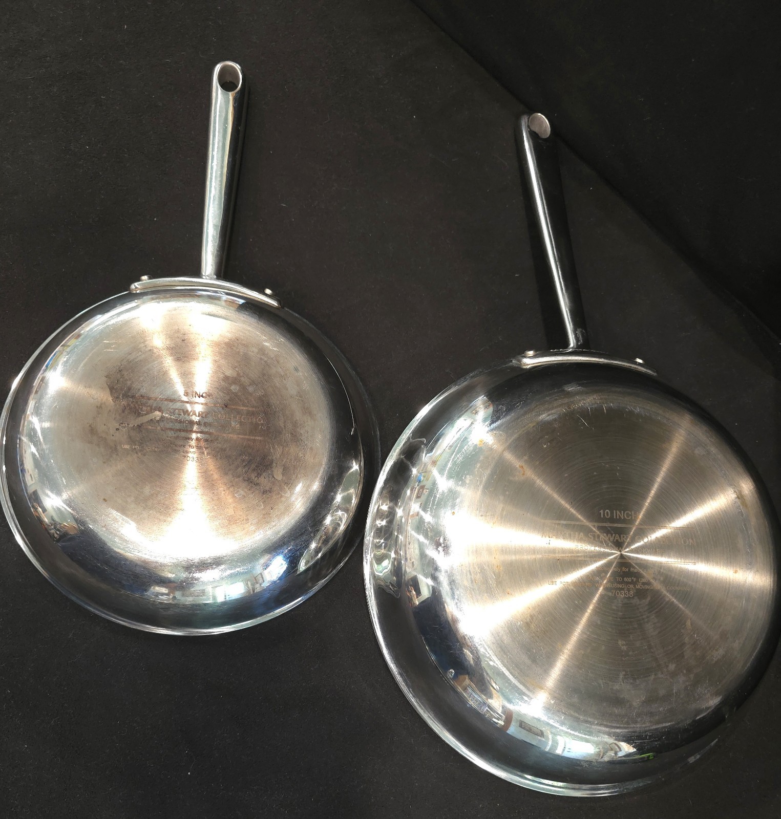 Martha Stewart Professional Series 18/10 Stainless Steel Heavy Duty 10″ & 8″ EUC