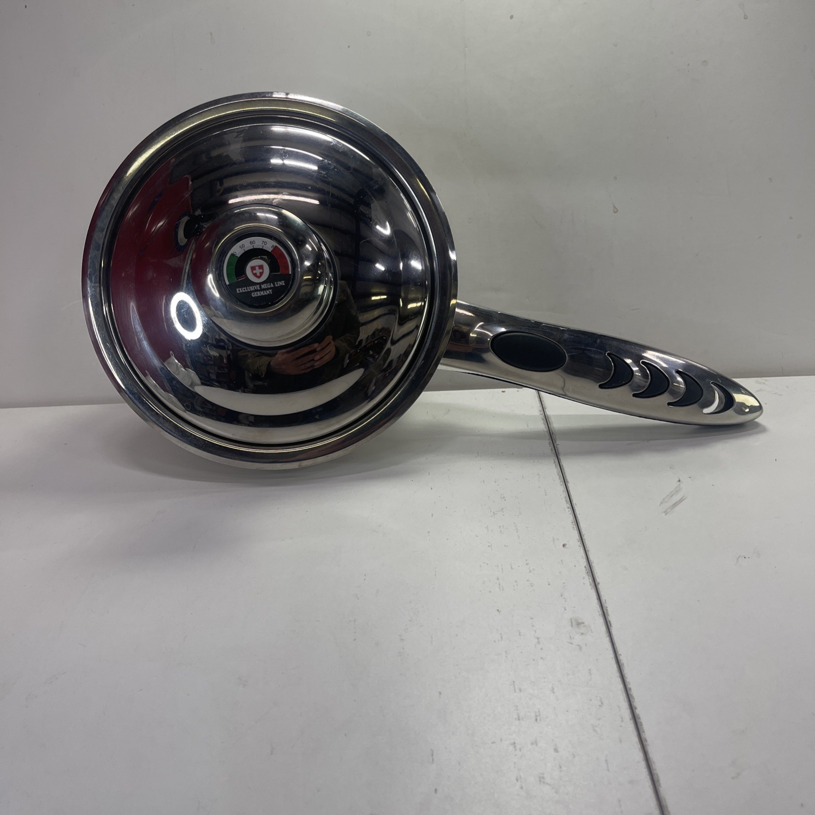 Rare Exclusive Mega Line Germany 18/10 SS 1.7L Sauce Pan W/ Temp Gauge Lid