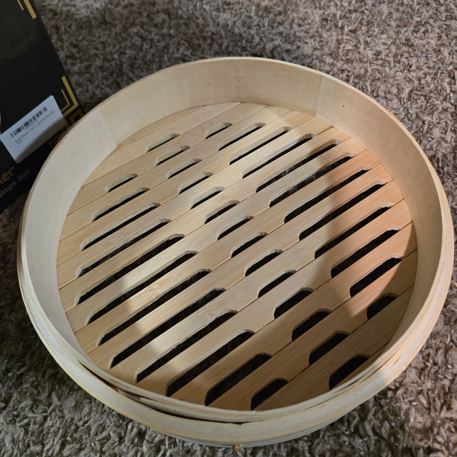 KelRober 10 Inch Bamboo Steamer Set 2 Tier Chinese Dumpling Dim Sum Basket New