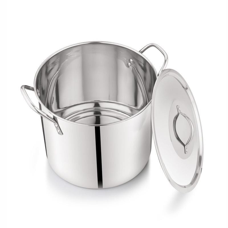 Stainless Steel Stock Pot 12Qt W/ Stay-Cool Handles Cooking Soups Stews Pasta US