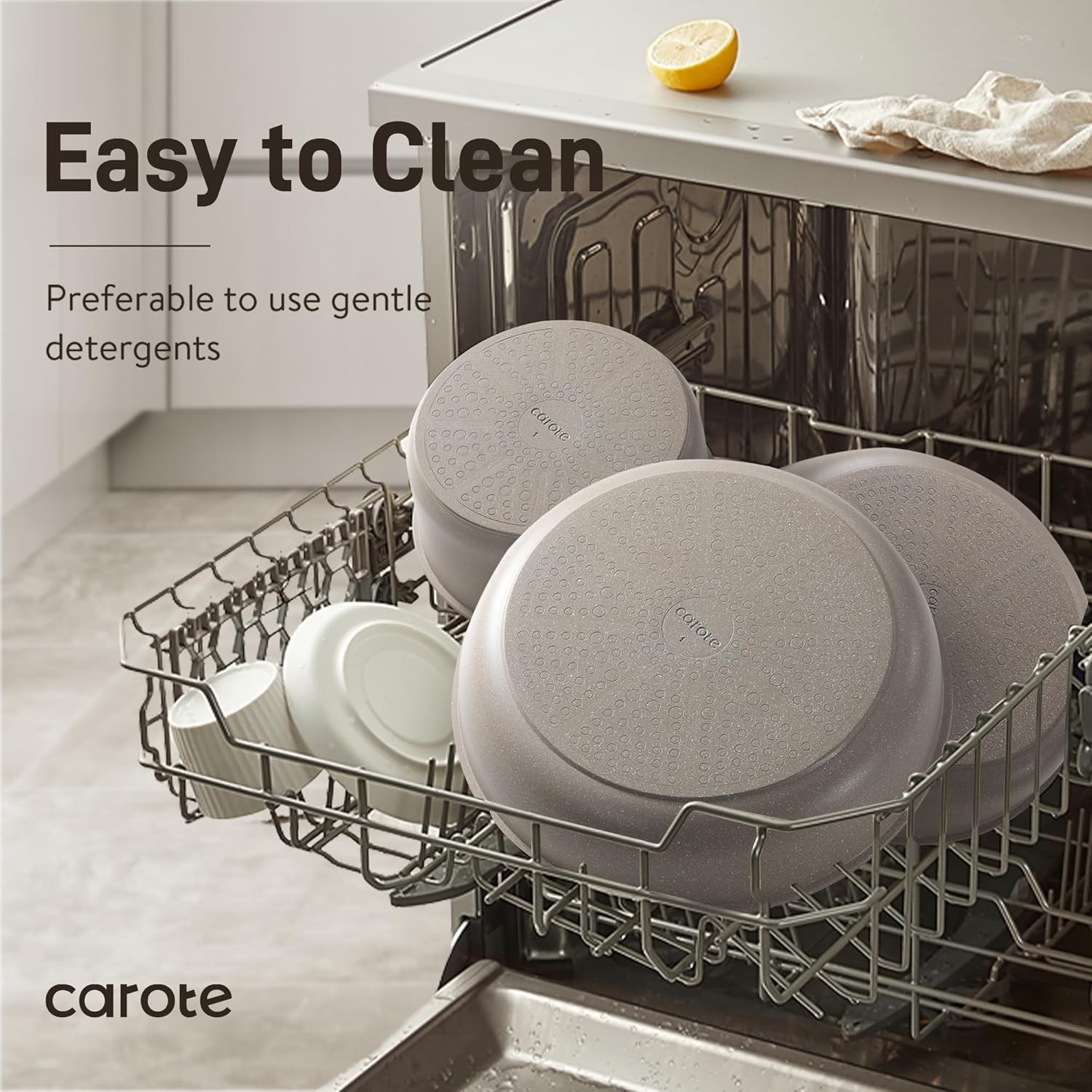 CAROTE 19pcs Pots and Pans Set Non Stick, Nonstick Cookware Set Detachable Handl
