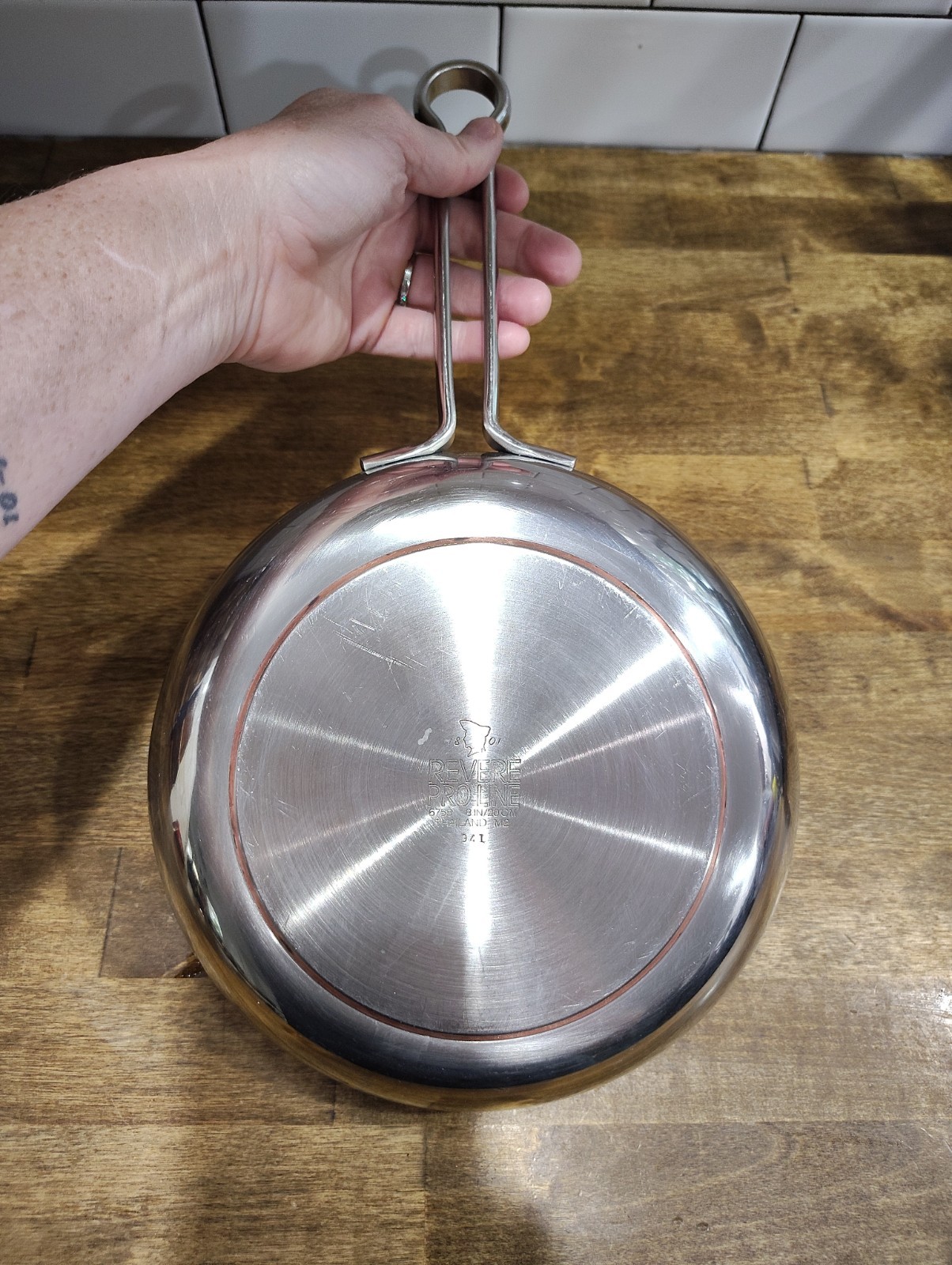 Revere Ware Pro Line 8″ Skillet Stainless Steel Copper Core 20cm 6758