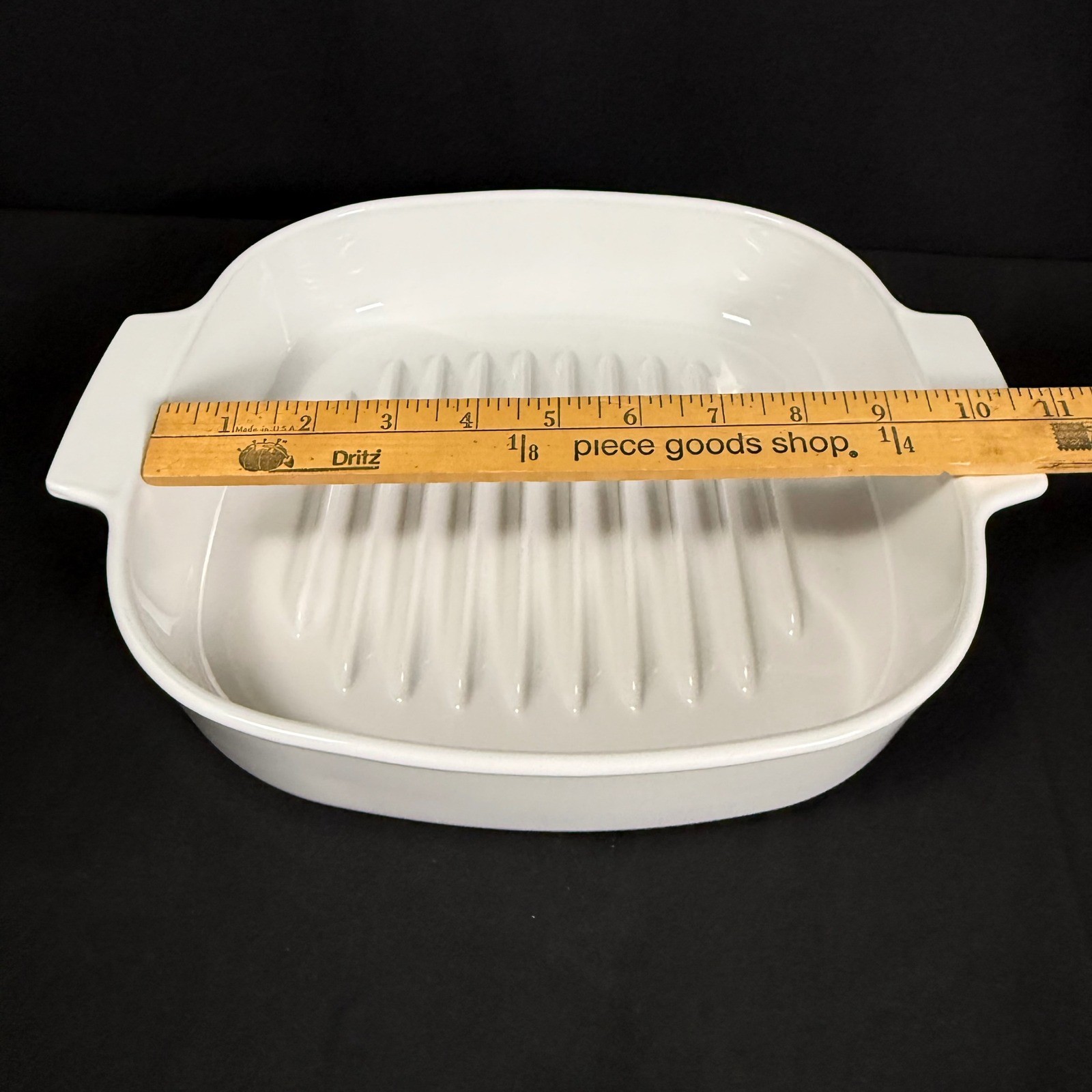 Corning Ware Just White 10″ Grill Pan MW-10-GR-B & Lid A-12-C Vintage 1979-86