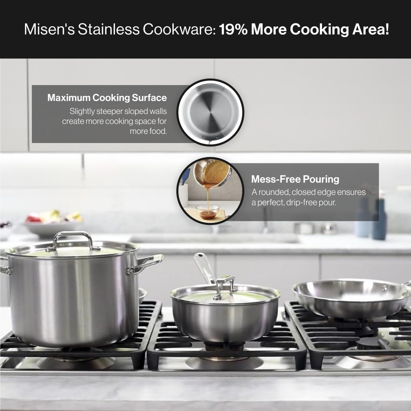 5-Ply Stainless Steel Cookware Set – Versatile, Dishwasher Safe – 9-Piece Set –