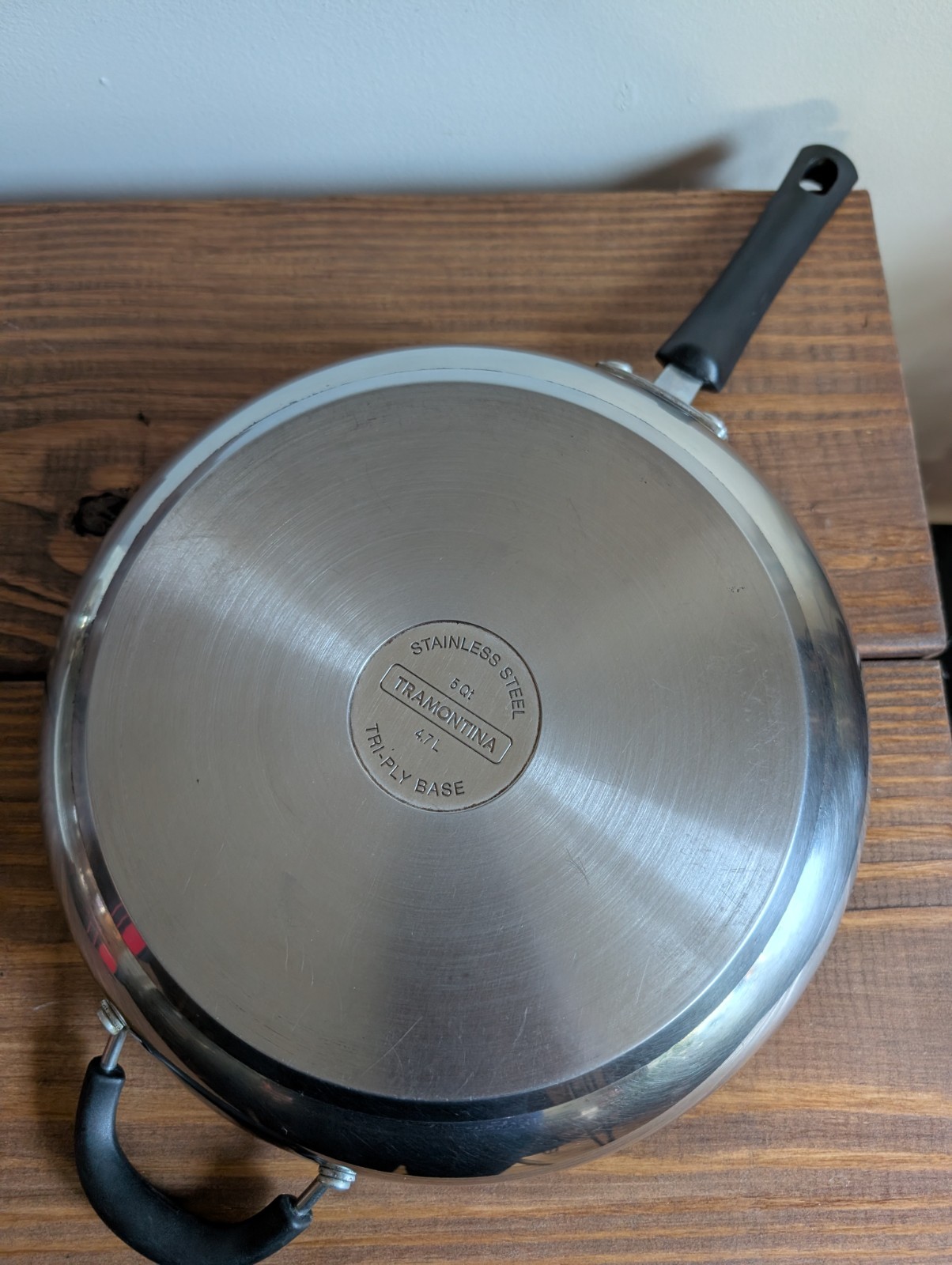 Tramontina 5 Qt Stainless Steel 12″ Saute Pan Tri Ply Base 4.7L No Lid