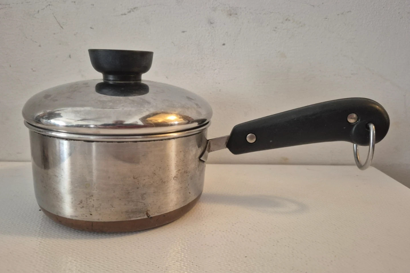 Revere Ware 3/4Qt Saucepan Copper Clad Stainless Dipper Measure Pot Lid