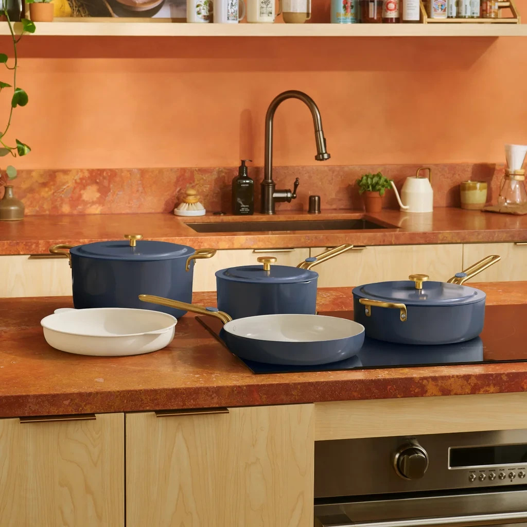 Our Place 8-piece Essentials Healthy Ceramic Nonstick Cookware Set – Blue