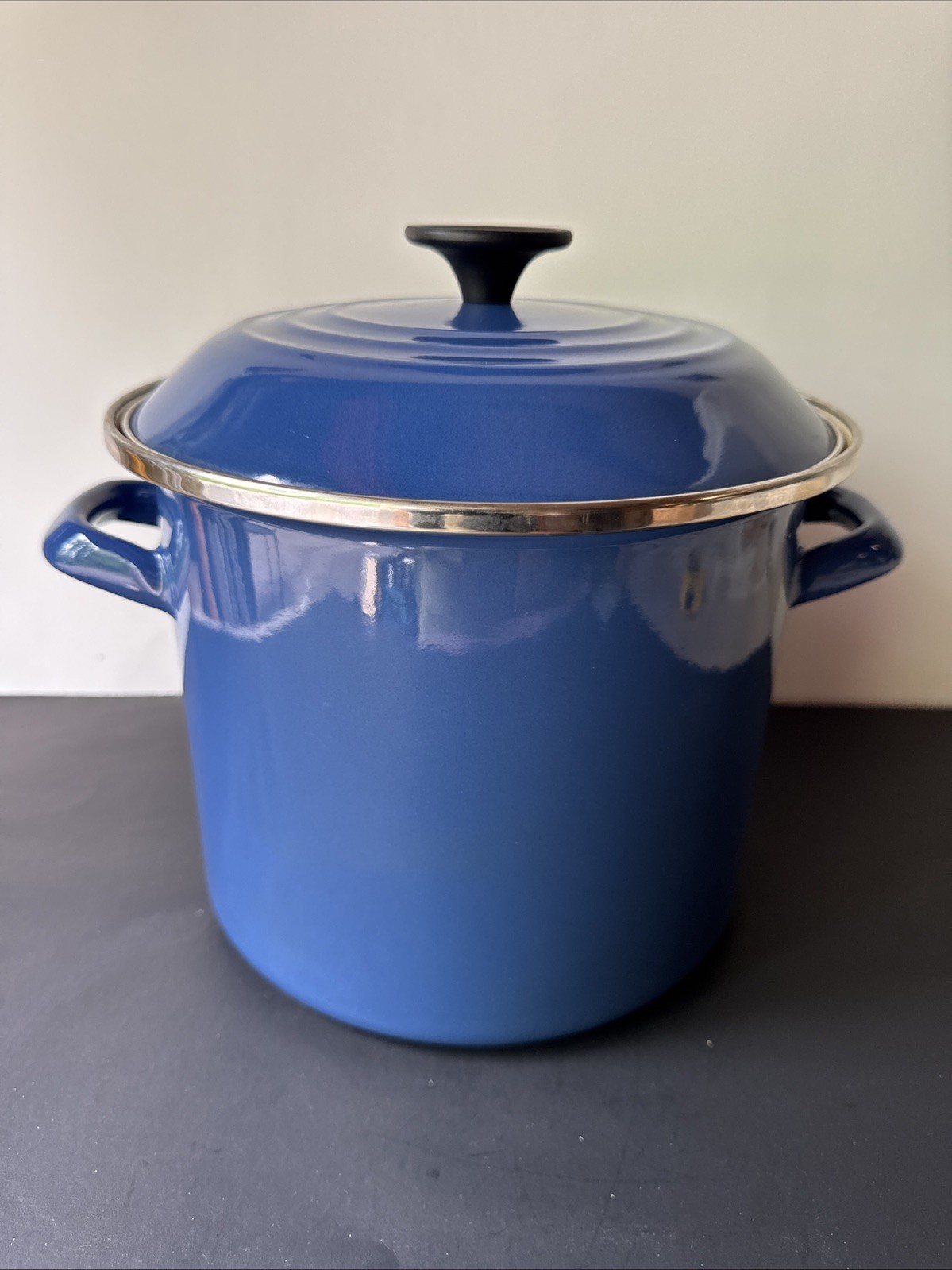 Le Creuset 8 Qt Blue Enamel on Steel Stockpot w Lid 7.6L Dutch Oven Unused