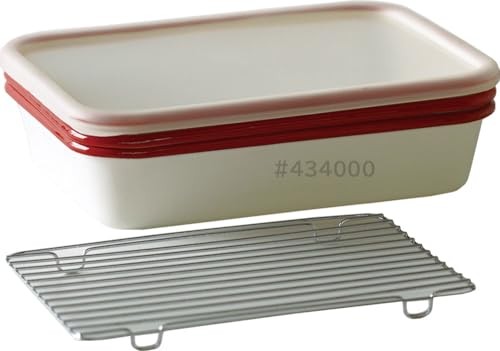 Fuji Horo Fuji Enamel Frying Tray 5-Piece Set Red White