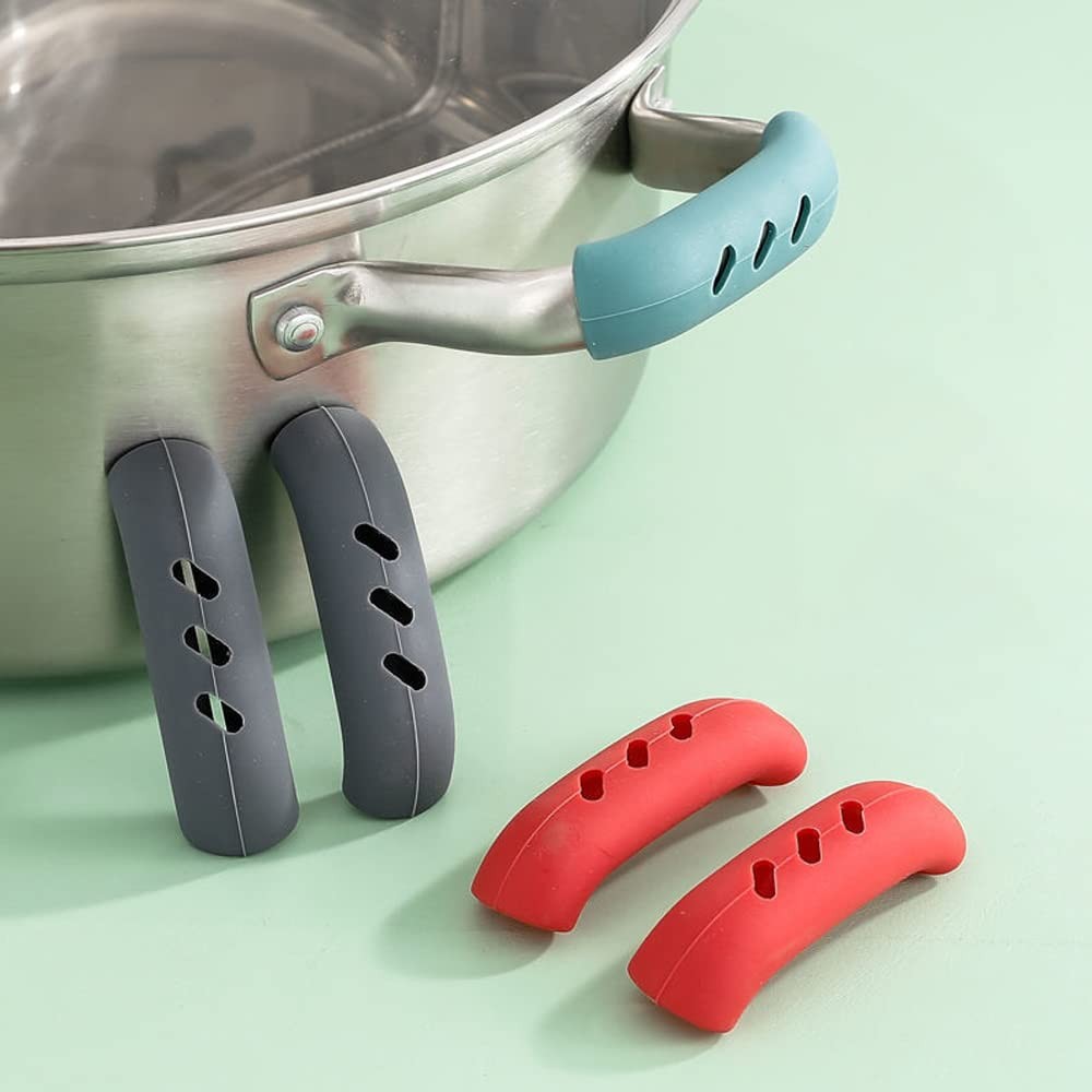 Silicone Pot Handle Covers, Heat Resistant, Non-Slip for Cast Iron Skillet