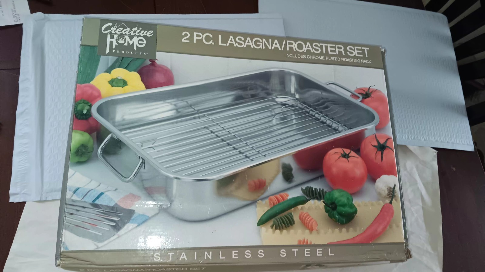 Creative Home 2 Piece Lasagna Roaster Rack Stainless Steel. NEW Opened Box