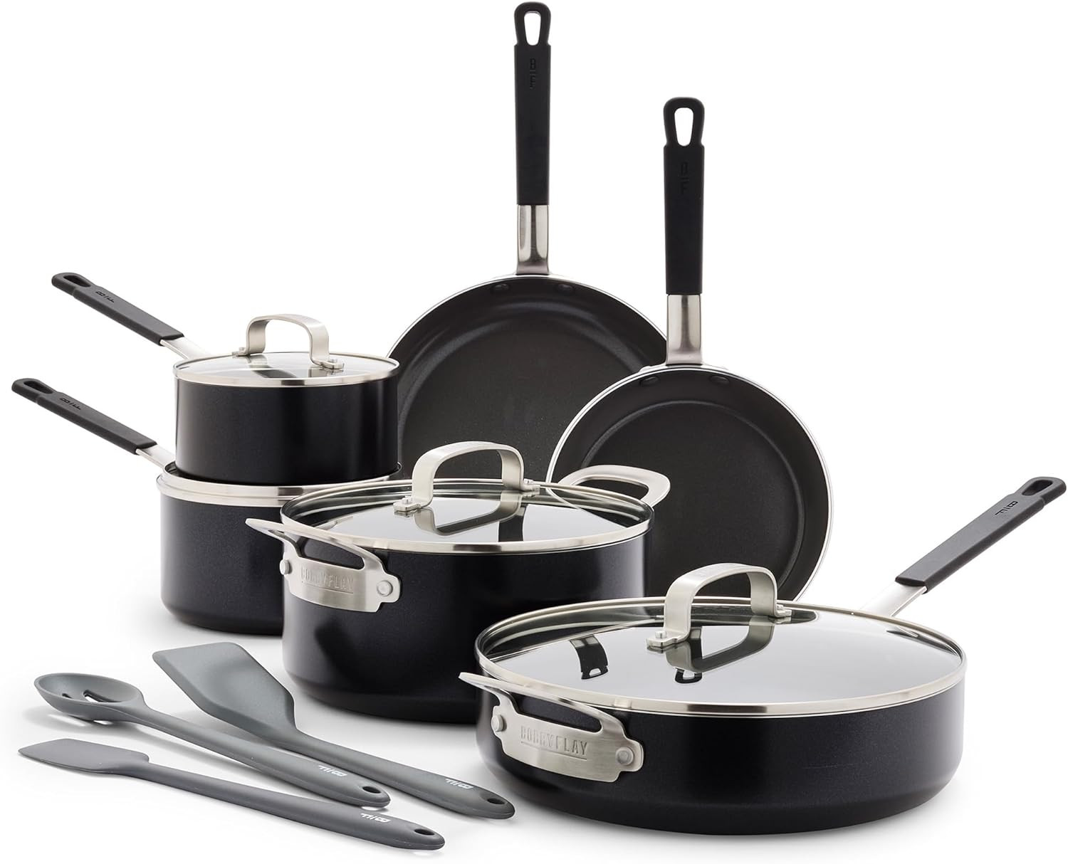 X Bobby Flay 13-Piece Nonstick Cookware Set, Induction & Dishwasher Safe