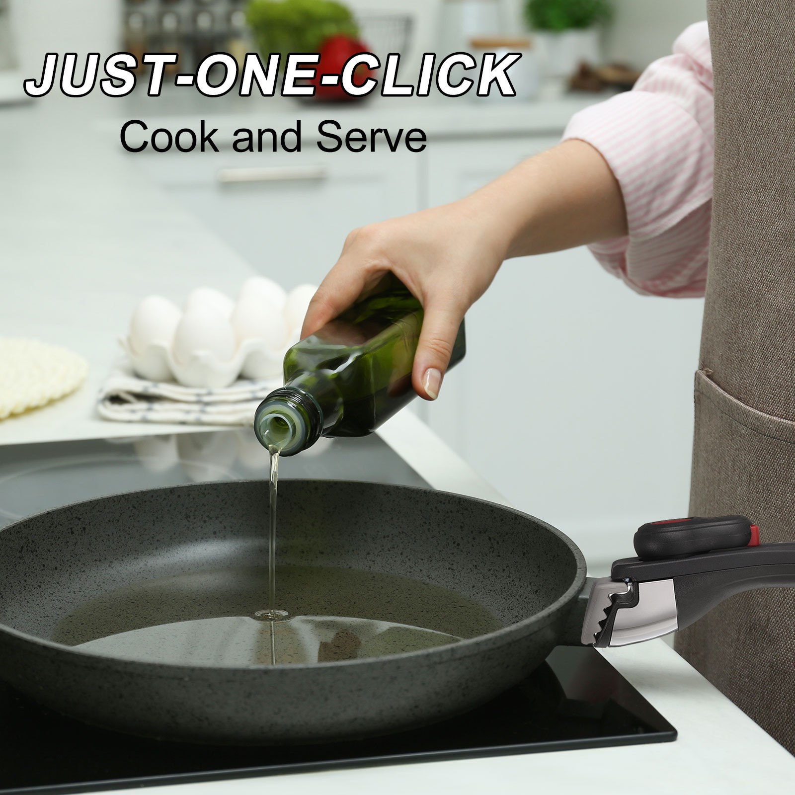 2pcs Removable Handle, 7.5 Inch Detachable Handle for Pots Pans, Black