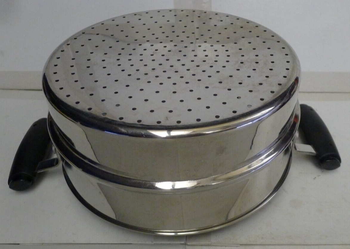 Stainless Steamer Pot Insert with 2 Handles 9 1/4″ – 9 1/2″ Inside Pot Diameter