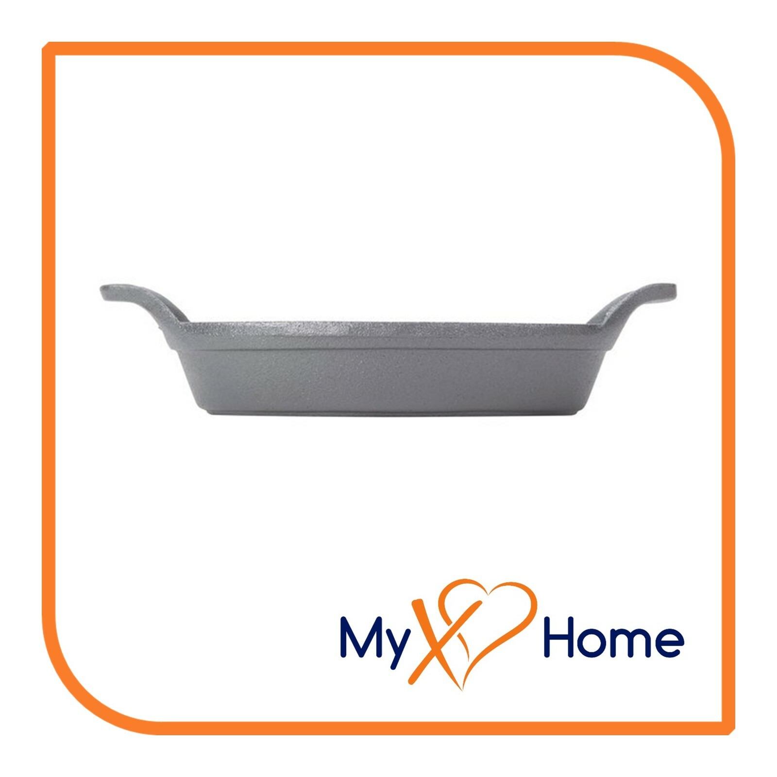 25 oz. Pre-Seasoned Mini Cast Iron Oval Casserole Dish (2 Skillets) by MyXOHome