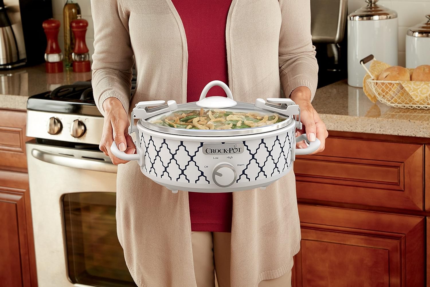Crock-Pot 2.5Qt Casserole Slow Cooker White/Blue Compact Durable NewHot