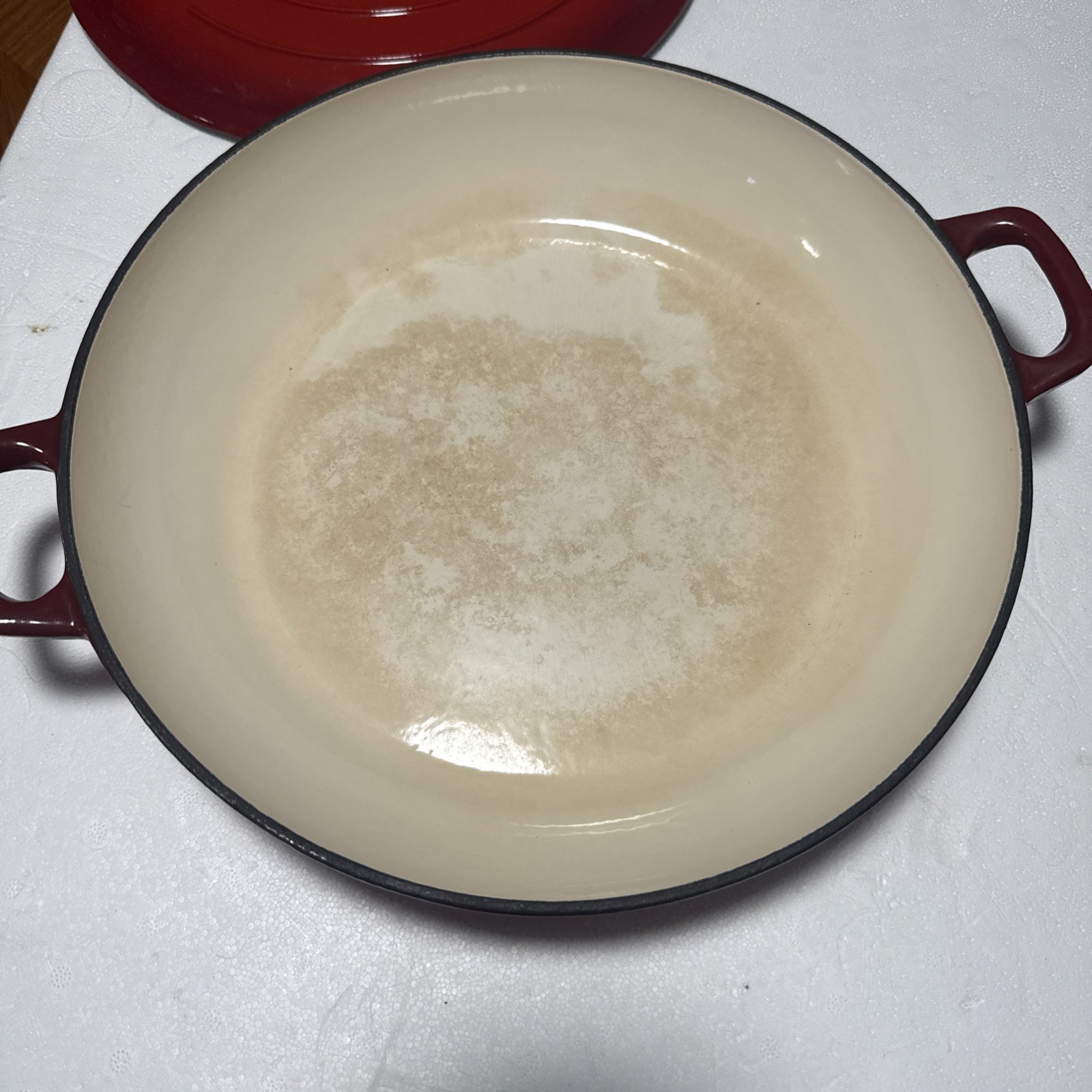 Technique Cast Iron Braiser Red Enameled Covered Casserole Dutch Oven