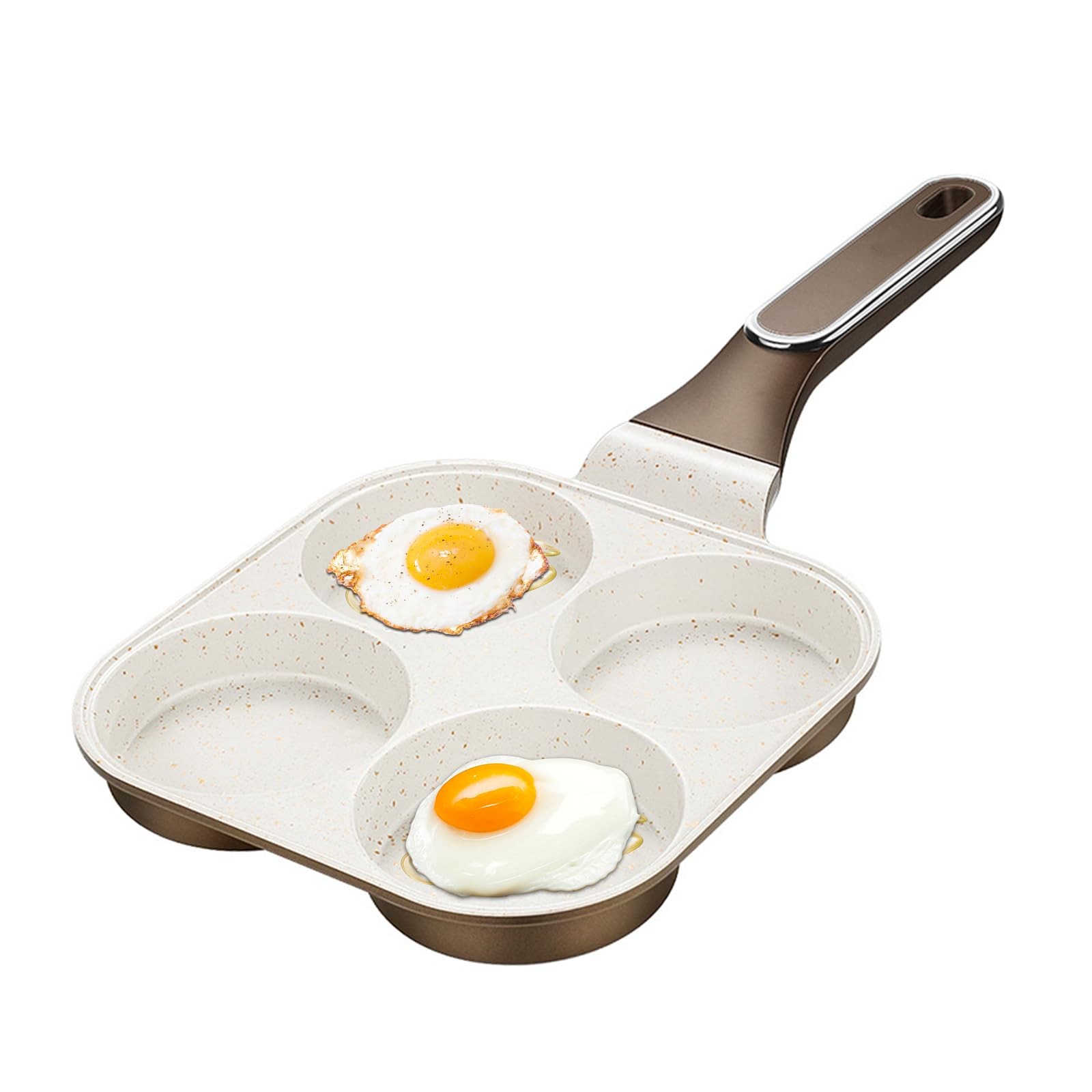 1 PC 4Cup 4in1 Nonstick Omelet Egg Frying Pan Divided Breakfast Grill White