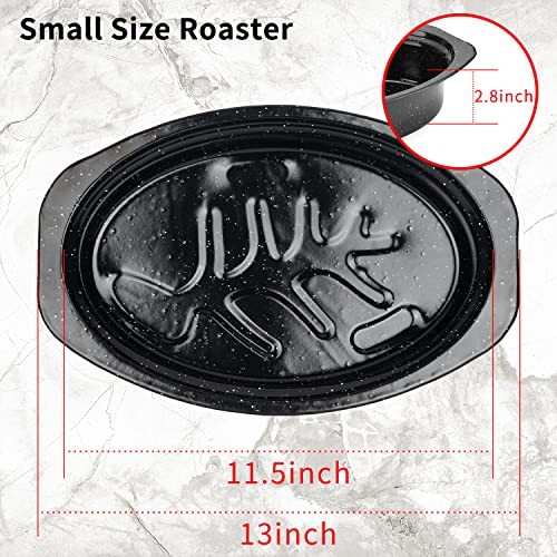 Granite Roaster Pan, Small 13” Enameled Roasting Pan with Porcelain 13INCH