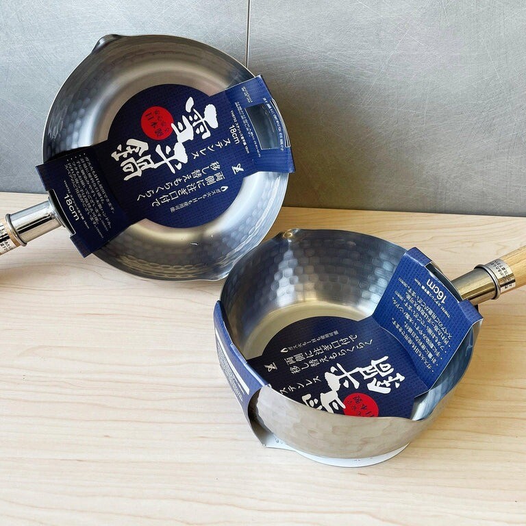 Yoshikawa Stainless Steel Snow Flat Pot One Handed Pot Mouth Scale Included