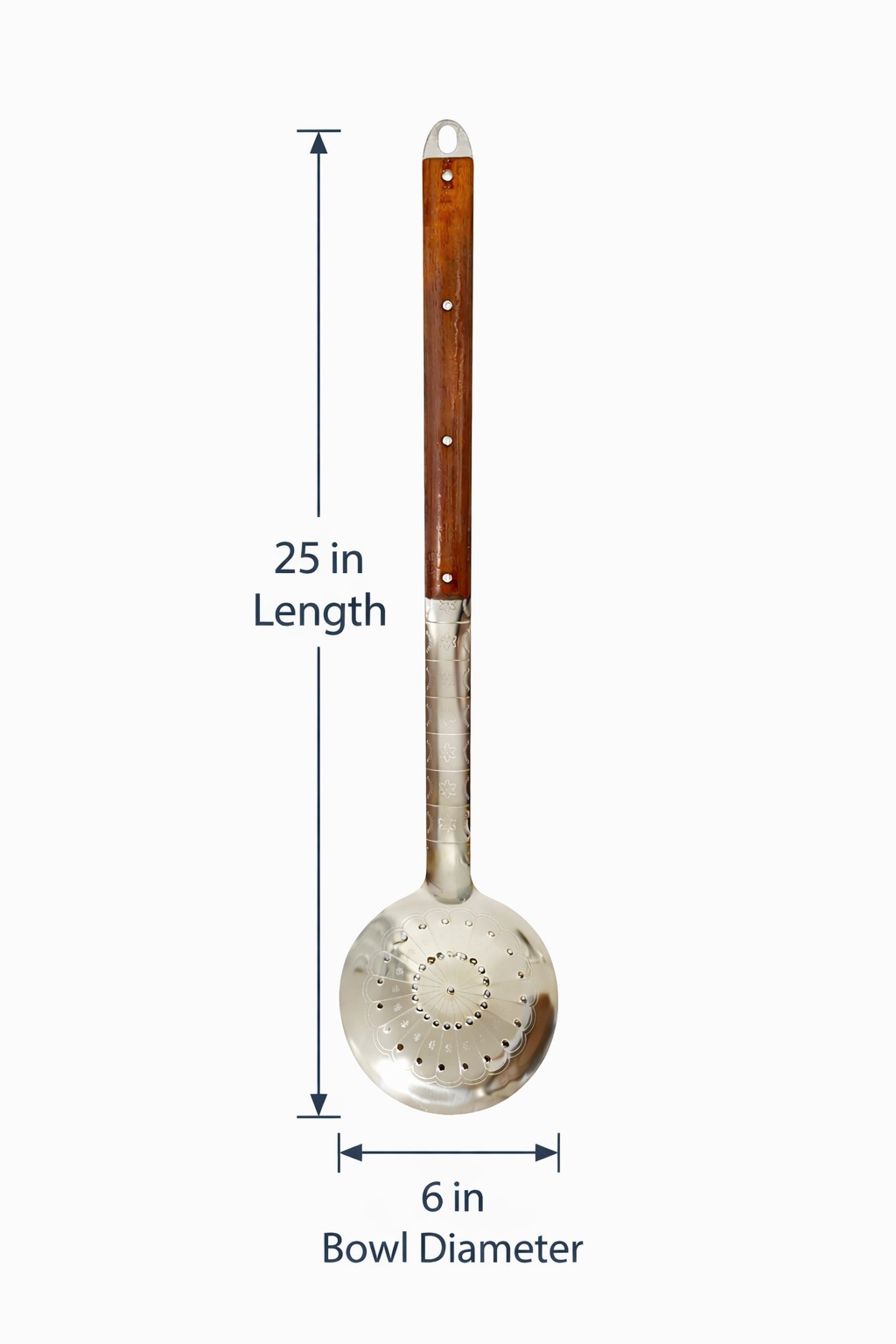 25 Inches Uzbek Skimmer Spoon Shumovka With Wooden Handle