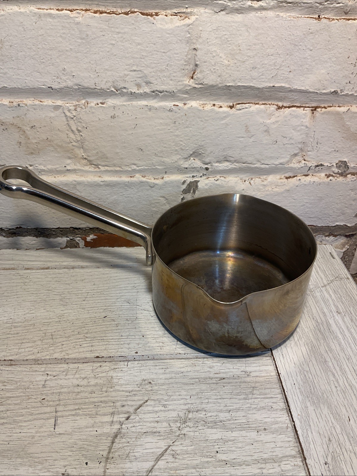 Revere Ware Pro Line 6744 Copper Core Stainless 1/2 Qt Double Spout Saucepan Pot