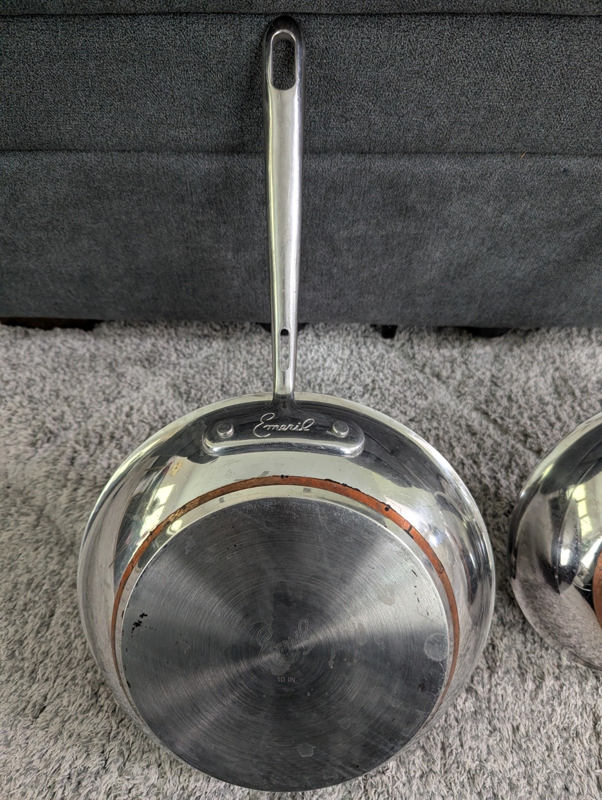 Emeril Lagasse Copper Core Skillet 8” and 10” Frying Saute Pan Stainless Lot