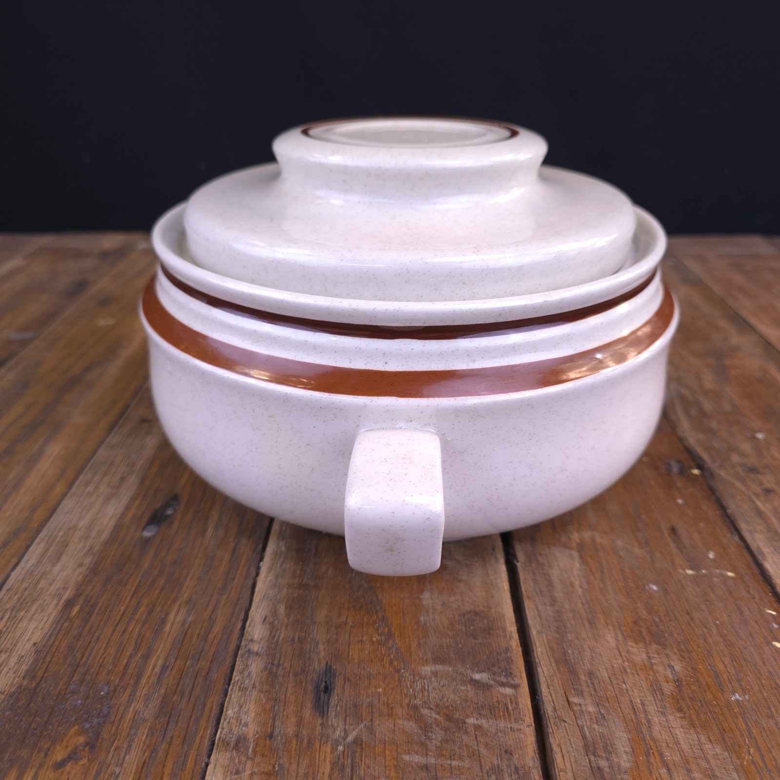 Vintage Casserole Dish with Lid Contemporary Chateau Hand Painted Stoneware Pot