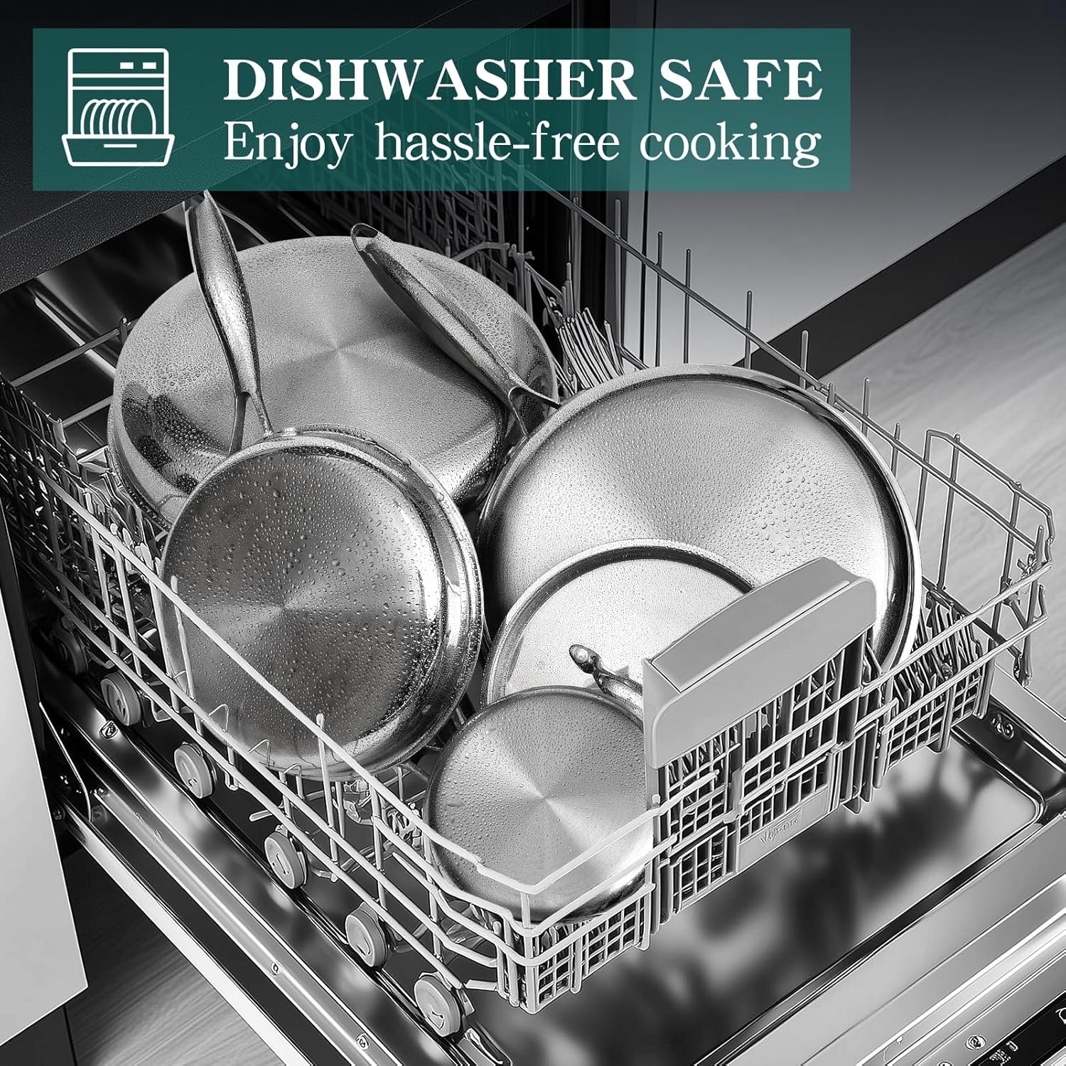EWFEN 11PC 3-Ply Stainless Steel Cookware Set Induction Oven Safe PFOA Free