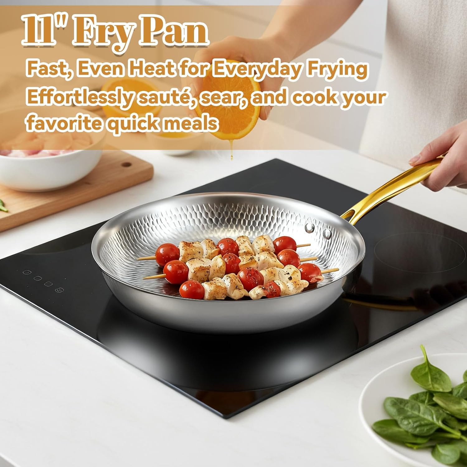 Premium Titanium Cookware Set – 11″ Pan & 9.45″ Pot, Induction Safe