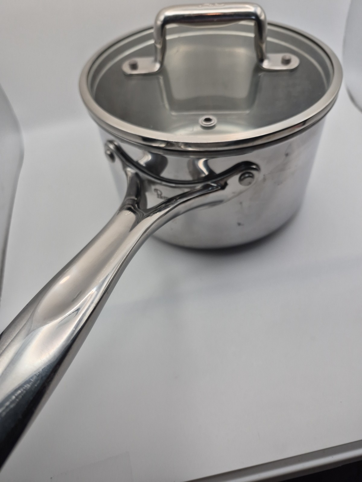 Pampered Chef Stainless Steel Saucepan 3 qt (2.8 L) with glass Lid