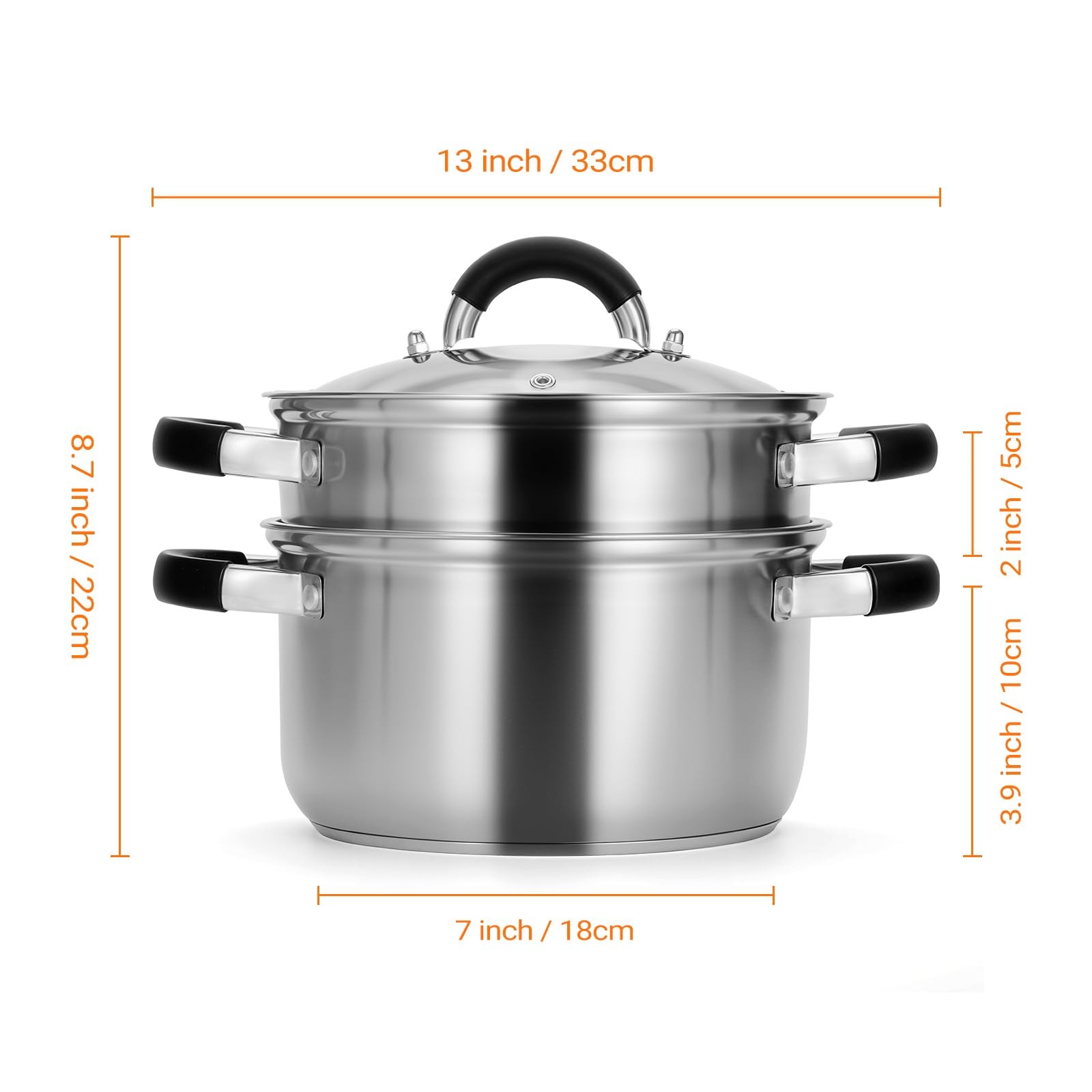3.2QT Steamer for Cooking – Stainless Steel Steam Pot with Steamer Basket, Co…