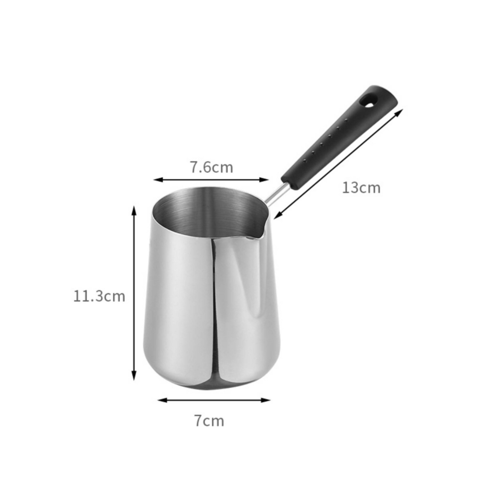 Pouring Saucepan Long Handle Butter Melting Pot Rounded Shape