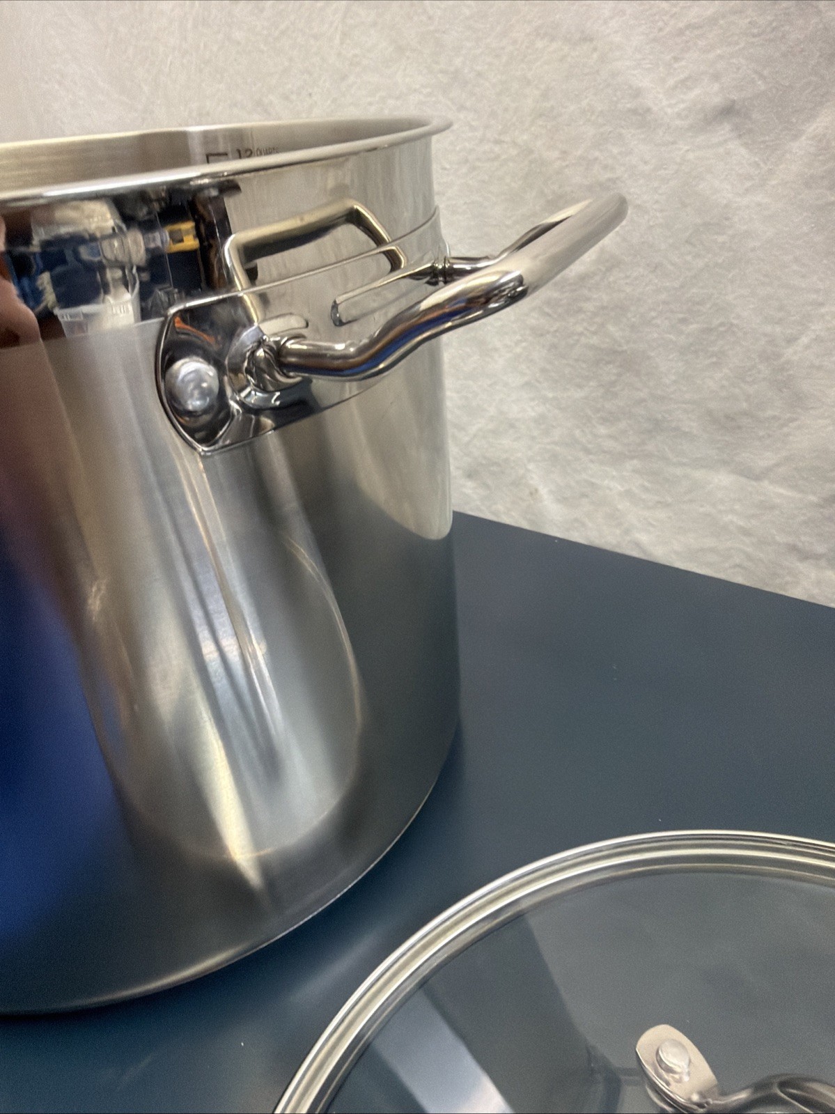 LNT Home Professional 12 Quart Stockpot Stainless Steel With Glass Lid
