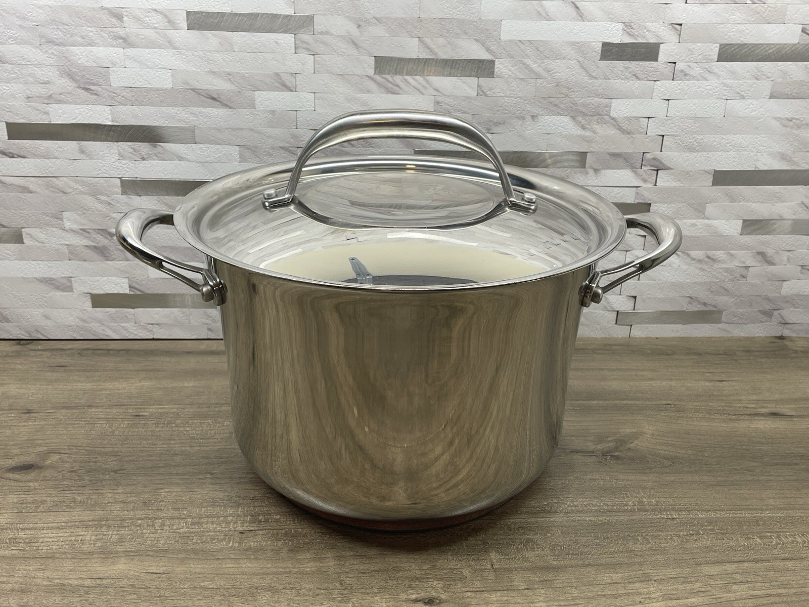 KIRKLAND SIGNATURE PROFESSIONAL QUALITY 8 Qt 7.5 L COPPER CORE STOCKPOT + LID
