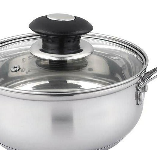Stainless Steel Sauce Pan With Glass Lid, 1,1.6,2.3 Quarts