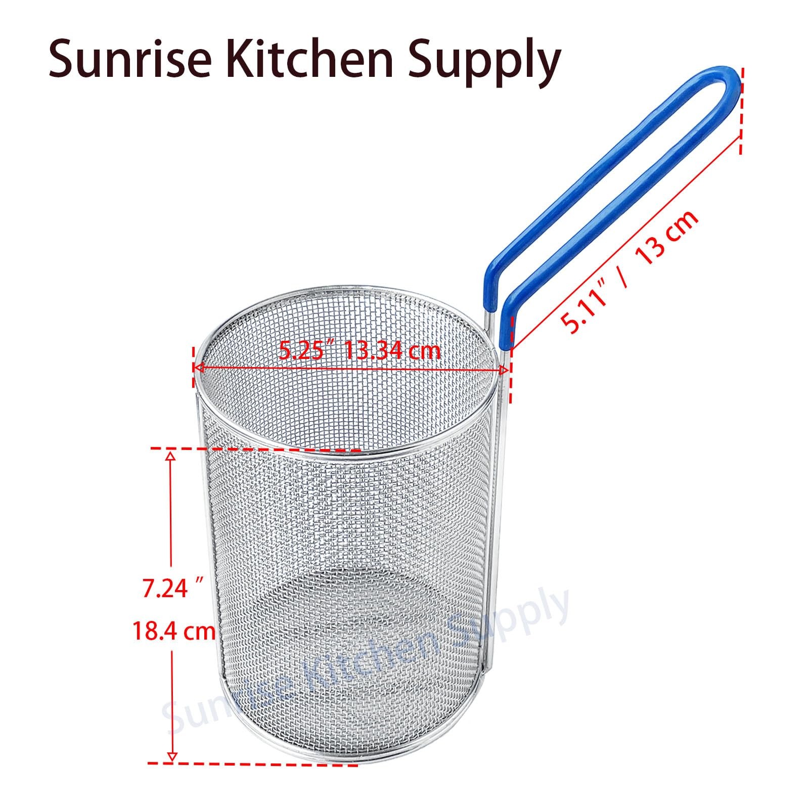 Sunrise Kitchen Supply Stainless Steel Pasta Boil Basket 1 5.25D X 7H