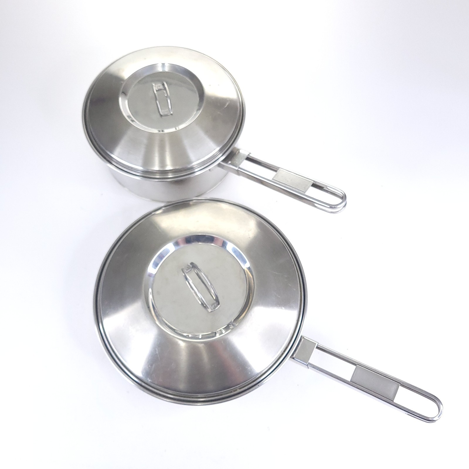 Tramontina Stainless Steel 3 qt Pot 10″ Saute Pan Triple Ply Fundo Triplo Lids