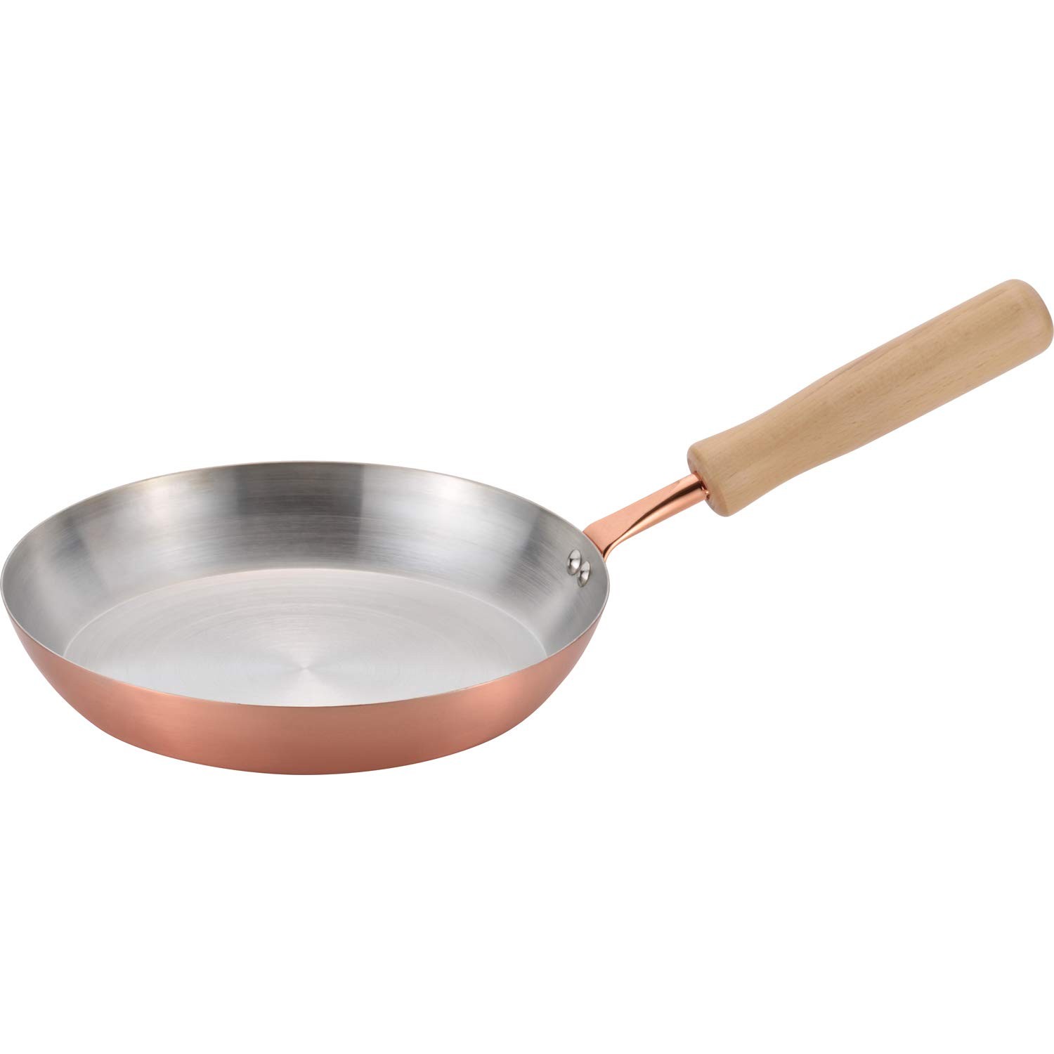 Tsubame-Sanjo Pure Copper Frying Pan, 20cm, Gas Stove Only, Wooden Handle, Chito