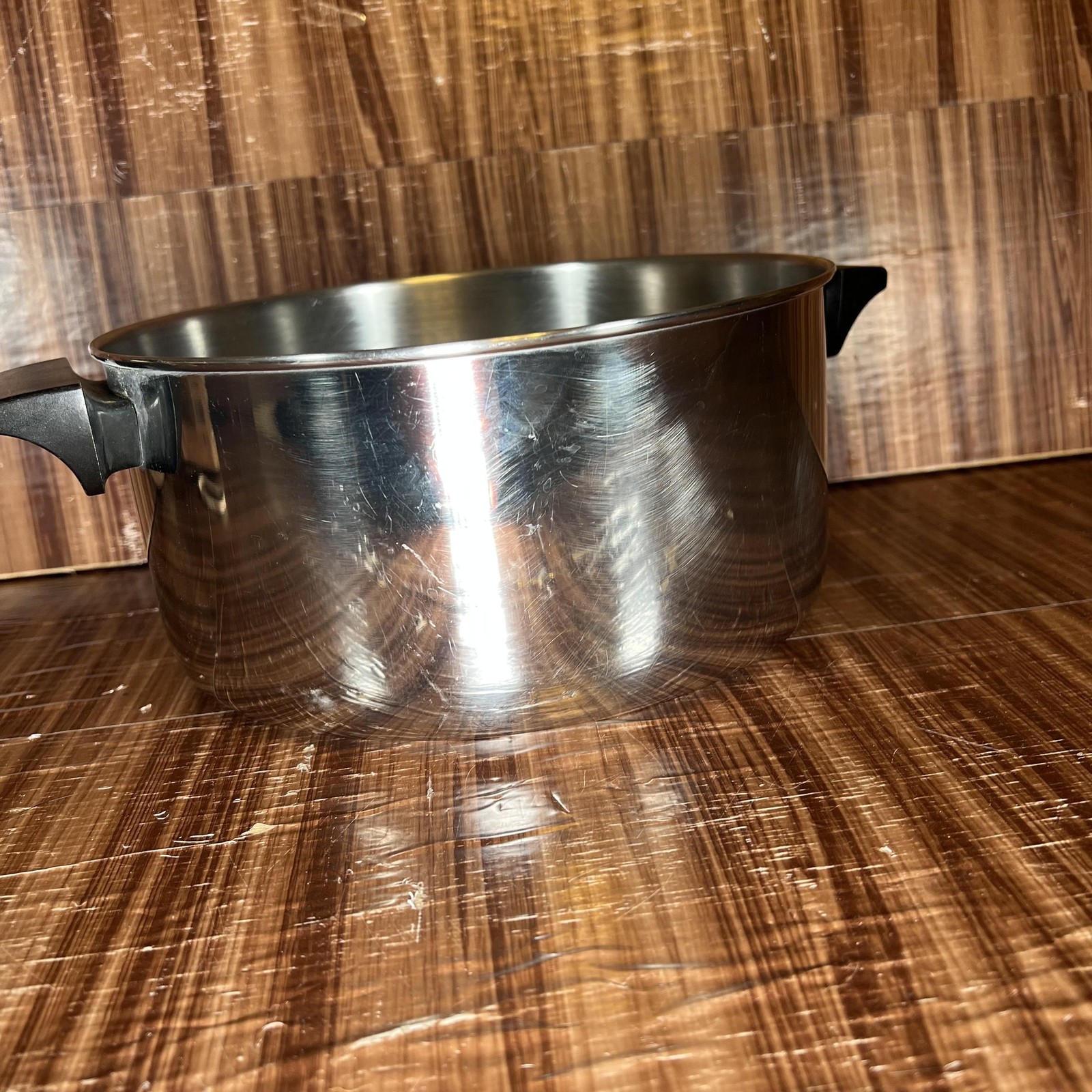 Vintage Revere Ware Stainless Cookware Set 4.5 Qt Stockpot 8in Skillet W/Lid USA
