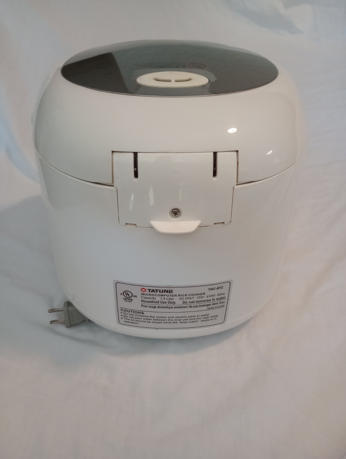 TATUNG RICE COOKER Steamer 8 Cups Servings Microcomputer TRC-8FZ 1.5 Liter Good
