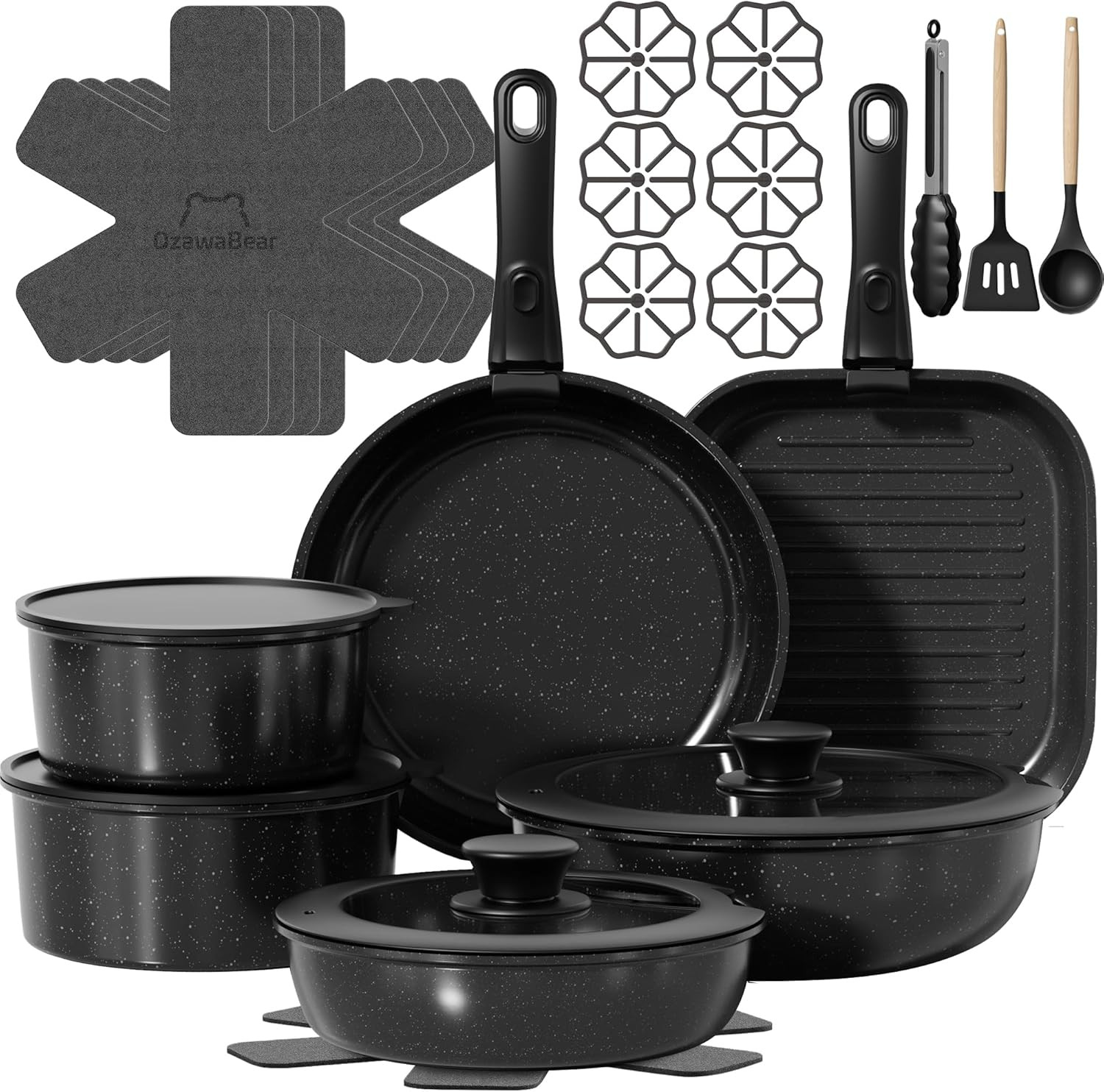 26-Piece Non-Stick Ceramic Cookware Set – Induction & Oven Safe, Healthy Cooking