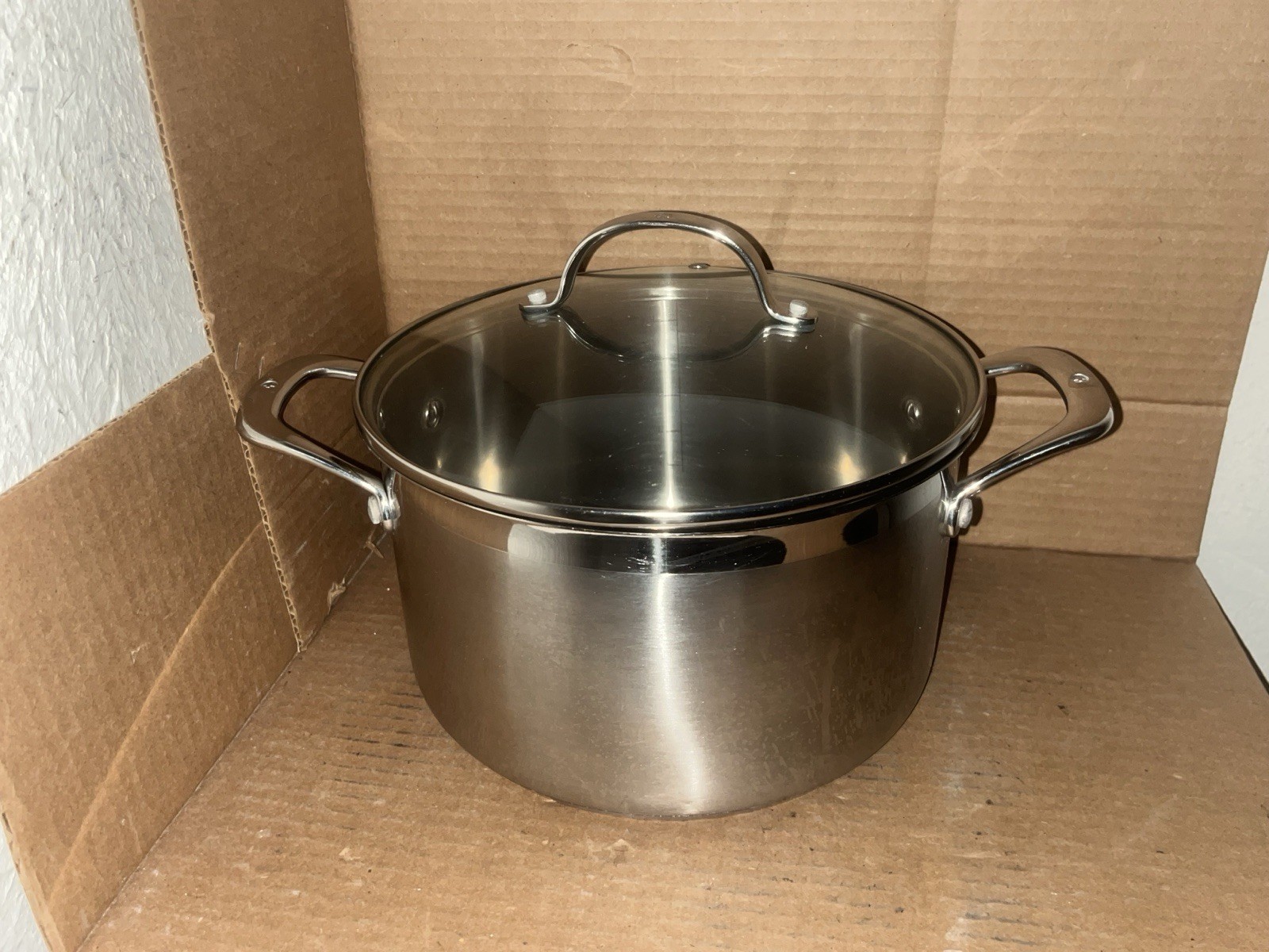 Swiss 6Qt Stock Pot Stainless Steel With Lid Induction Ready