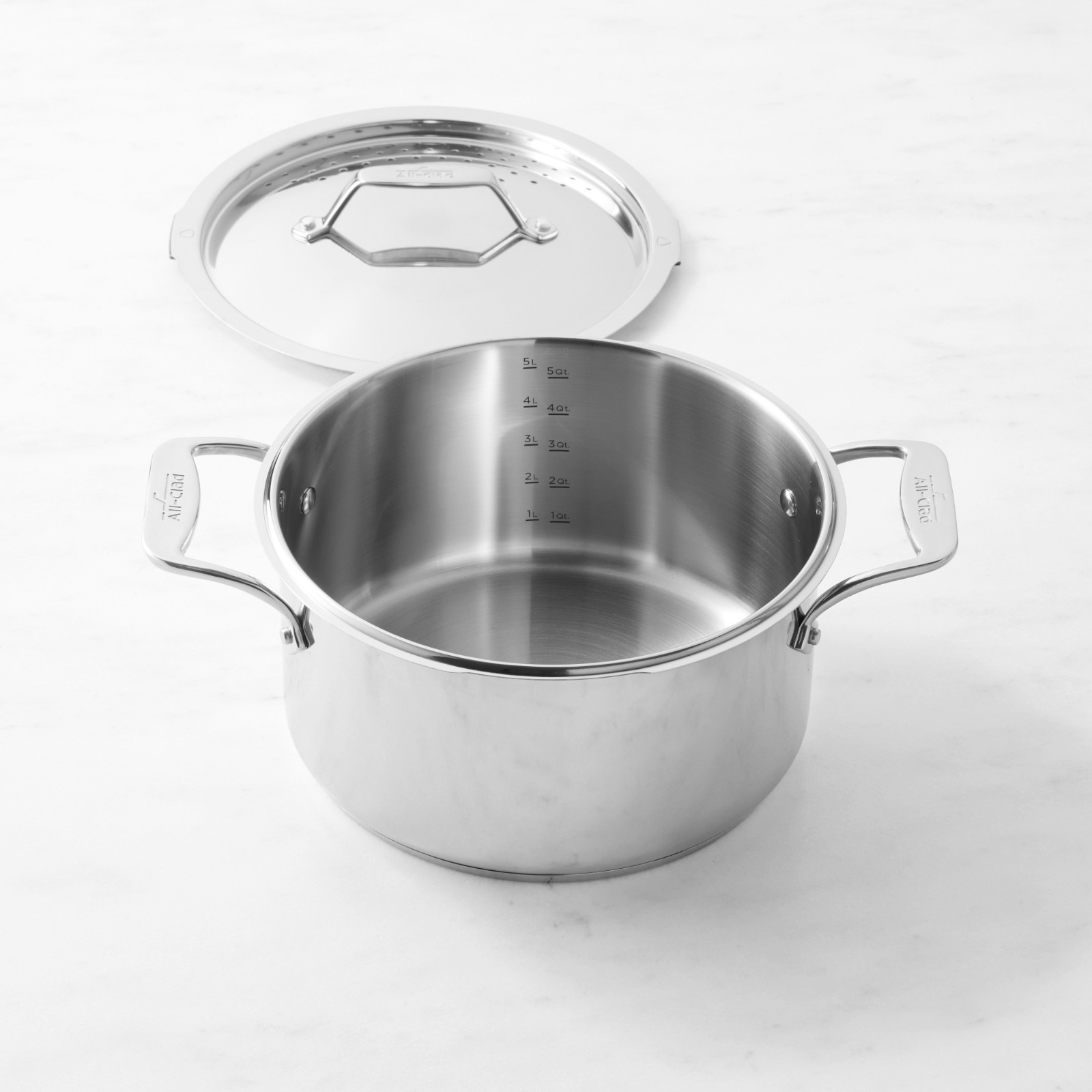 All-Clad Simply Strain Stainless-Steel Multipot with Strainer, 6-Qt NEW