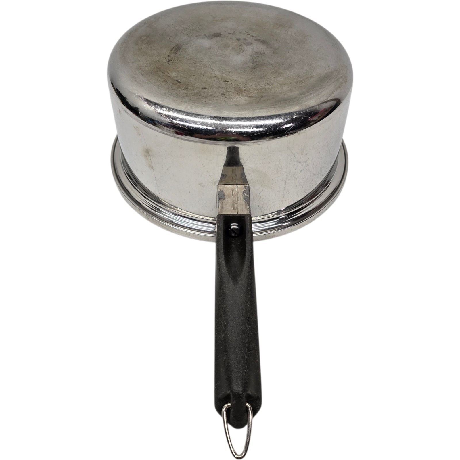 Amway Queen USA 8″ Saucepan Pot 3-Ply 18/8 Stainless Steel Handle Hook Lid