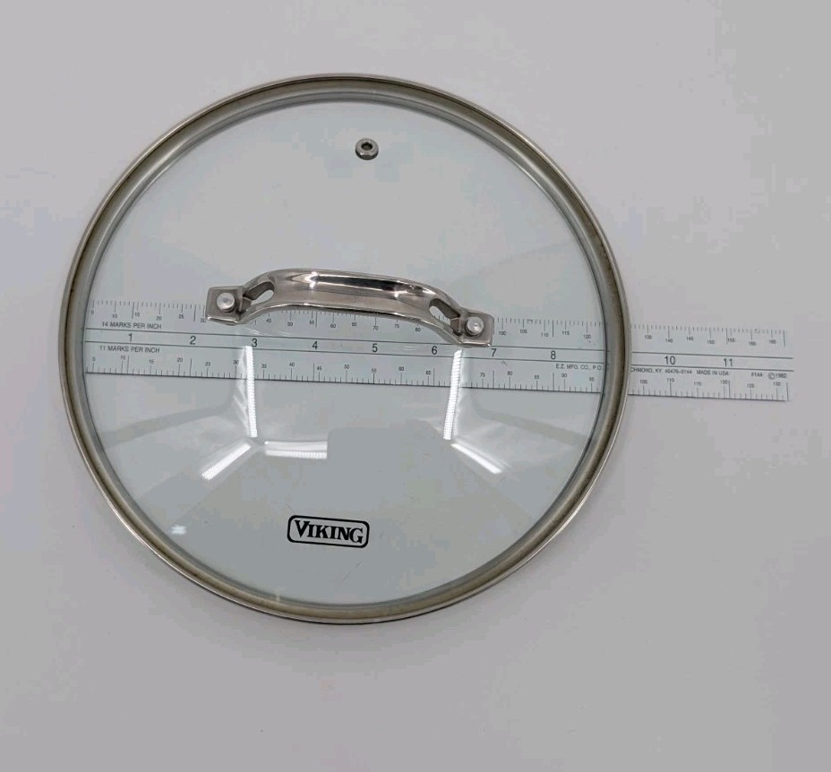 Viking Glass Lid 8.5″ Replacement Metal Edges And Handle
