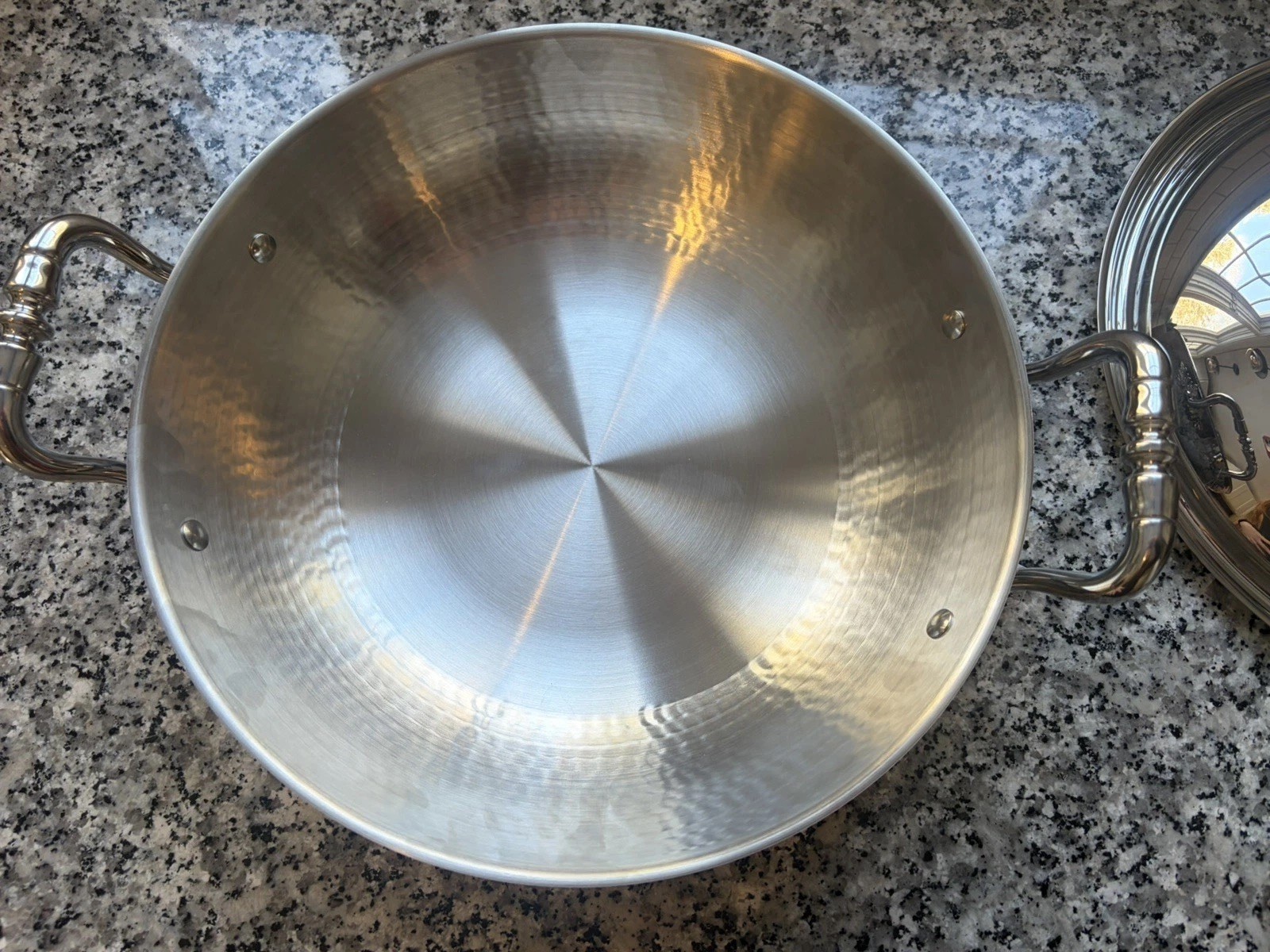Ruffoni Opus Prima Hammered Stainless-Steel Wok 12” w/ Tomato Knob, 4 3/4-Qt