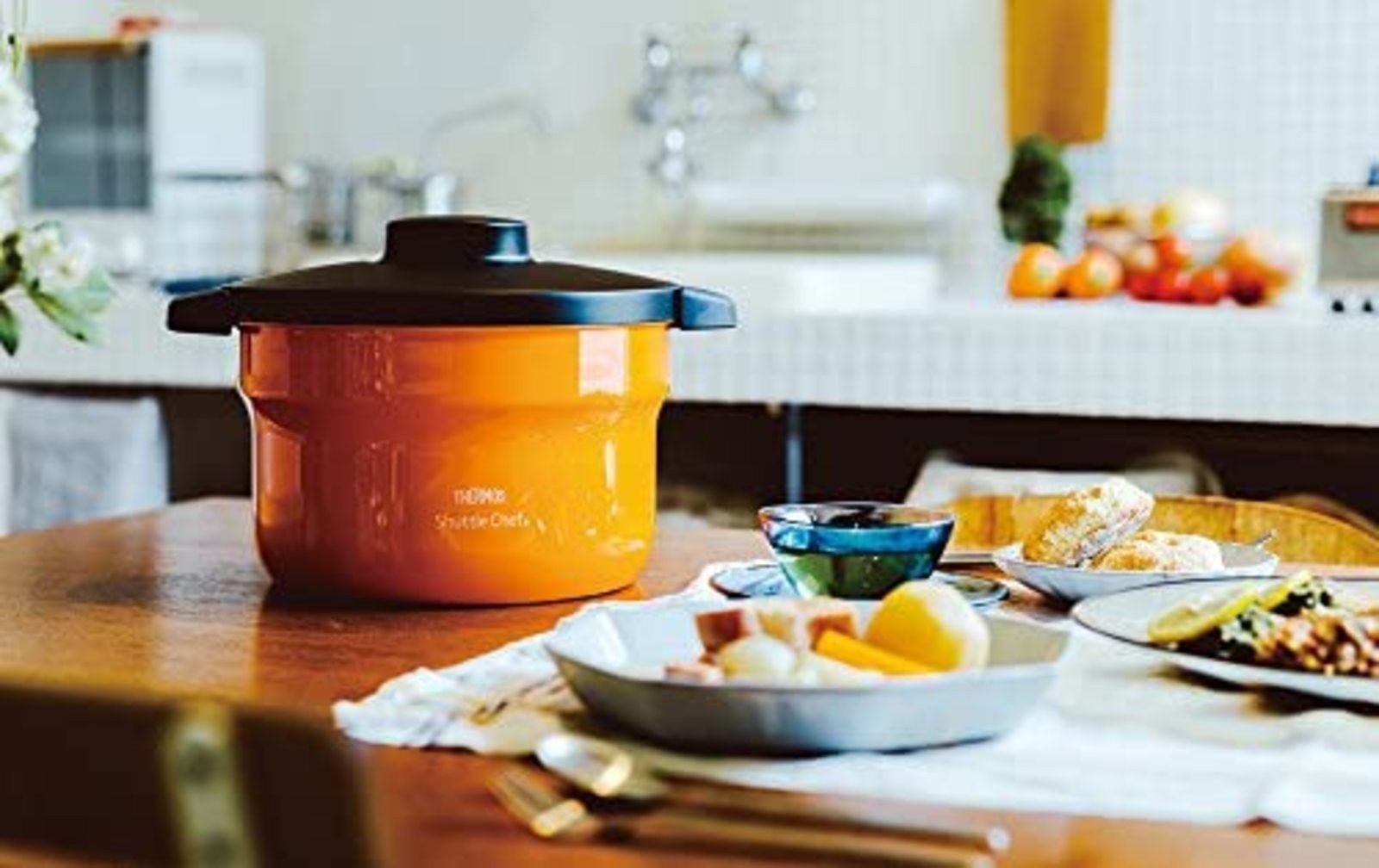 THERMOS Vacuum Warm Cooker Shuttle Chef KBJ-3000 OR Orange Gas Electric F/S NEW