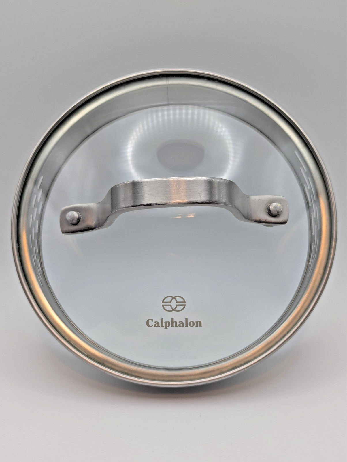 CALPHALON GLASS STAINLESS 6 IN REPLACEMENT STRAINER LID VENTED POT PAN